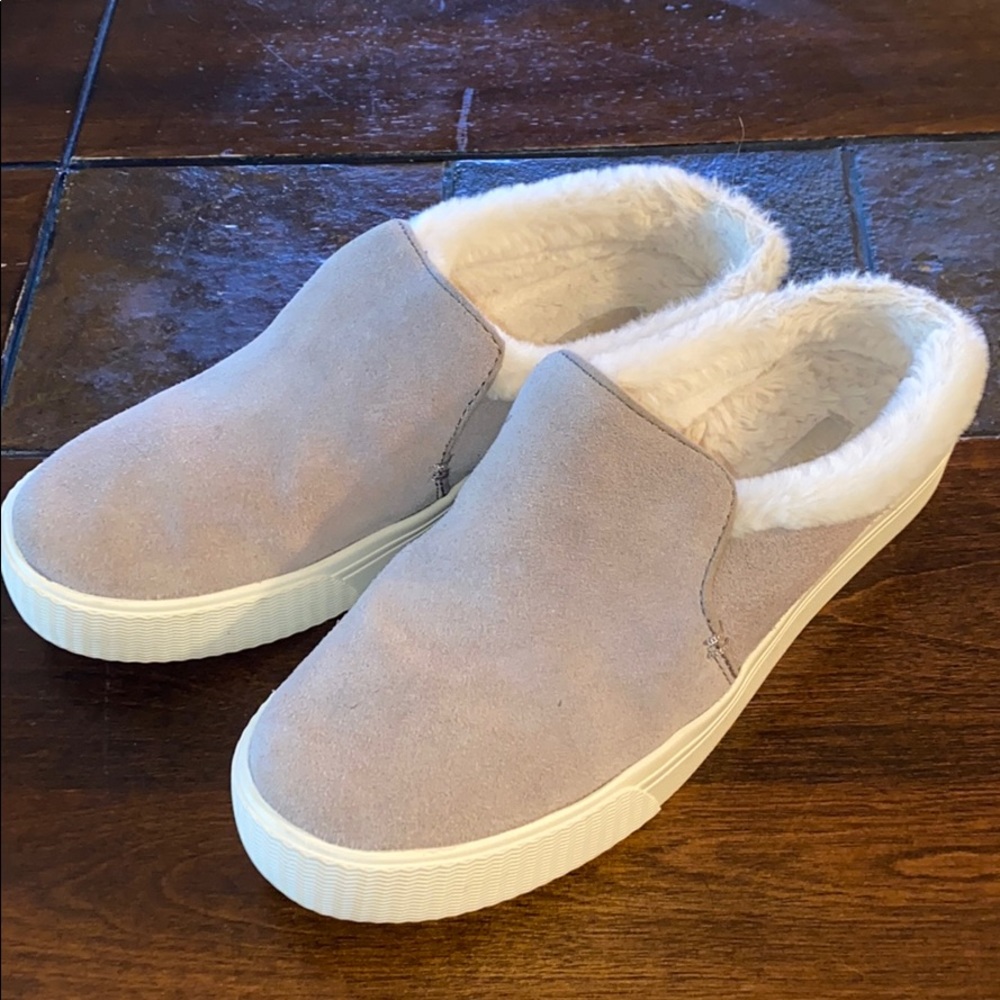 Grey slip-ons